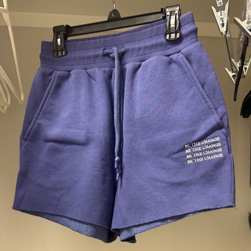 Women's Athletic Shorts in Purple with Motivational Print